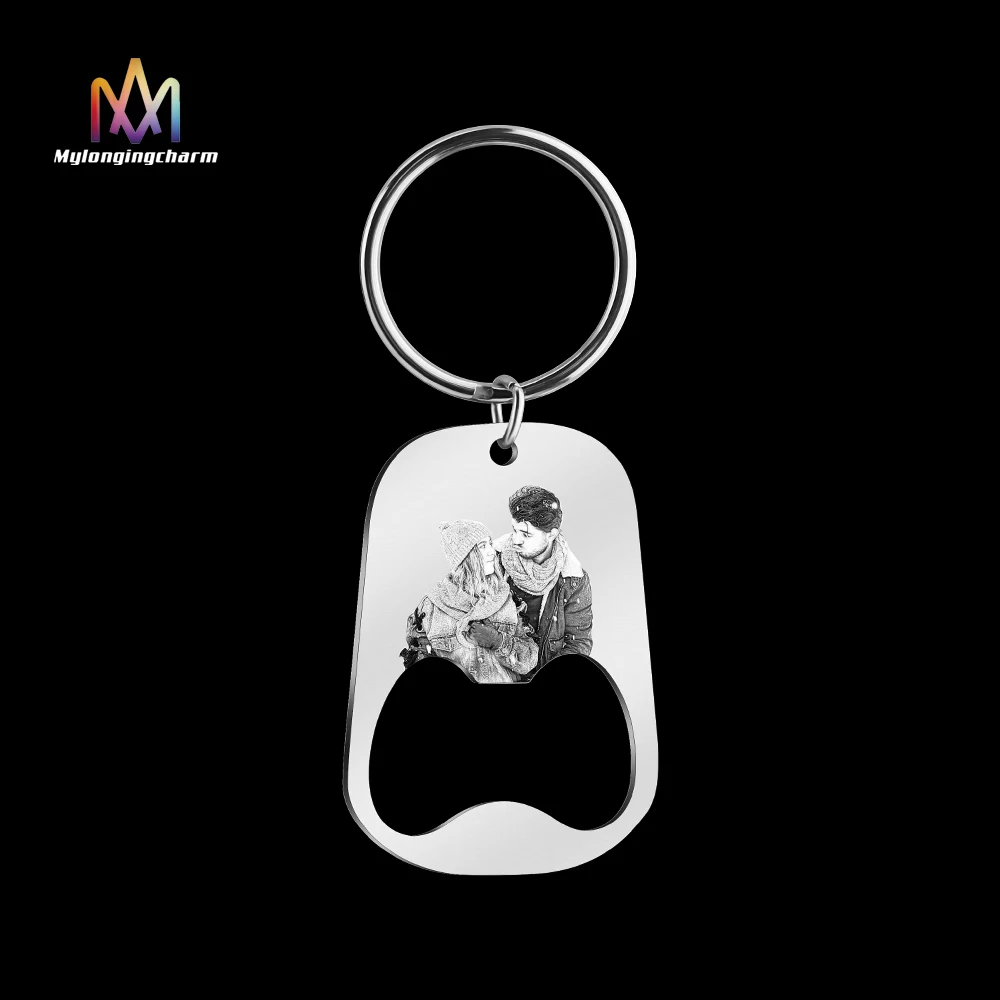 

Custom Made Sublimation Bottle Opener Keychain Custom Logo Photo And Shape Beer Opener for Father's Day Gift