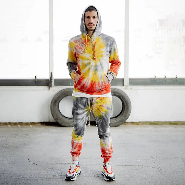 

Custom Cotton Tie Dye Tracksuits For Men, Pictures shown