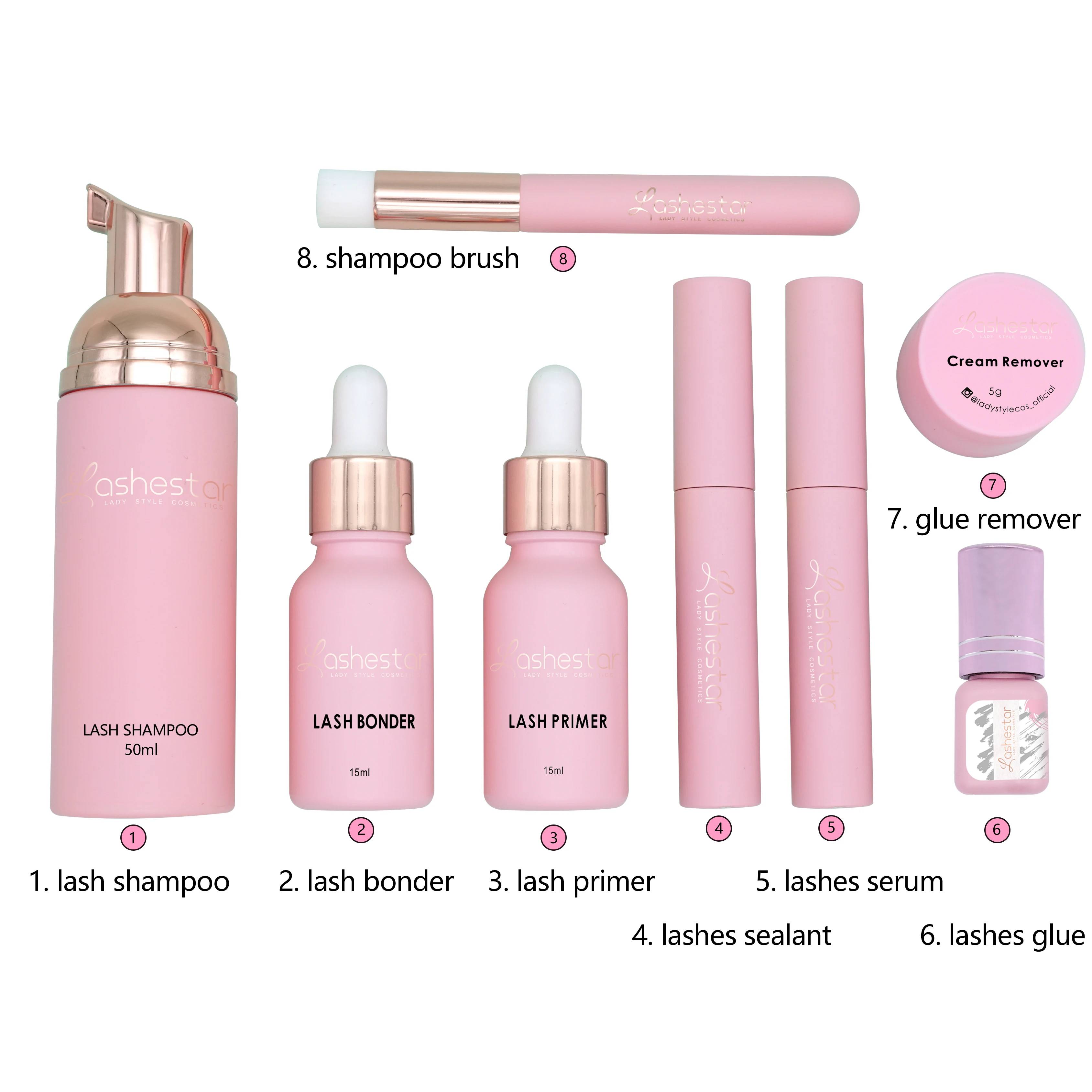 

peach smell private logo eyelash shampoo OEM pink lash shampoo bottle with box organic eyelash shampoo