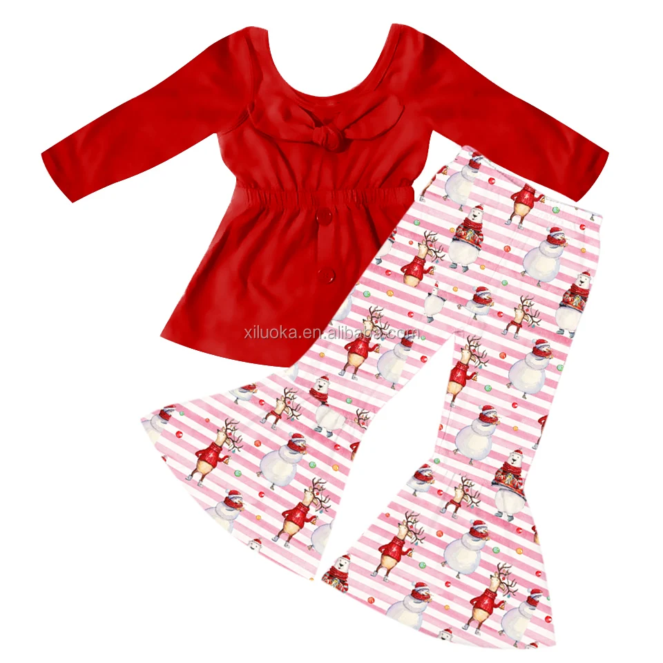 

Best Selling Products Santa Print Baby Clothes Cotton Tops Girls Outfits, Picture