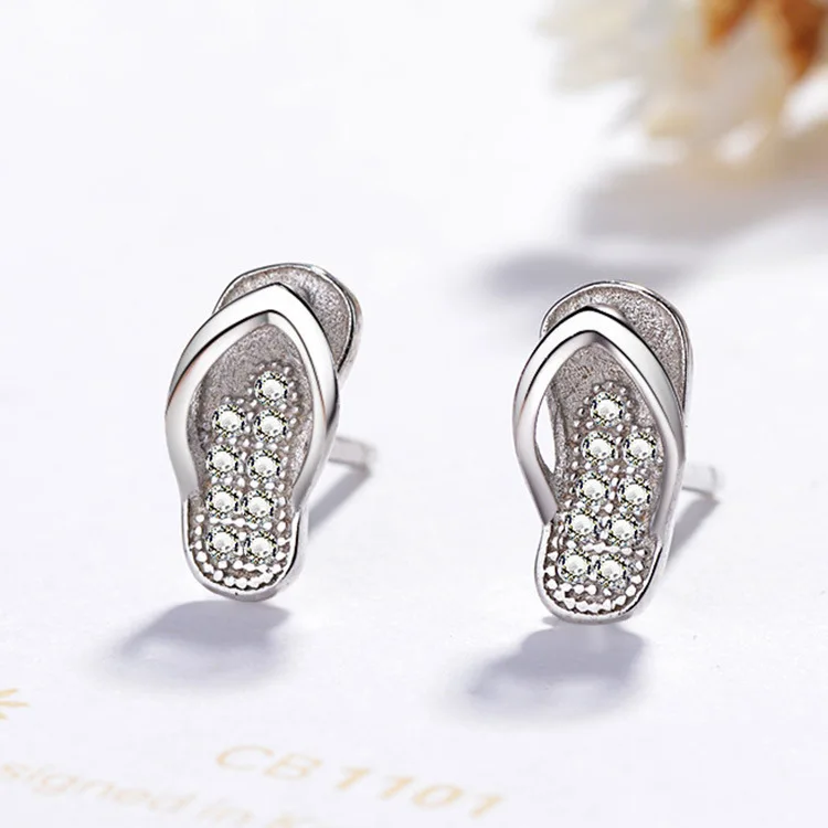 

Creative slippers earrings design cute and playful female models cute girl earrings net red models