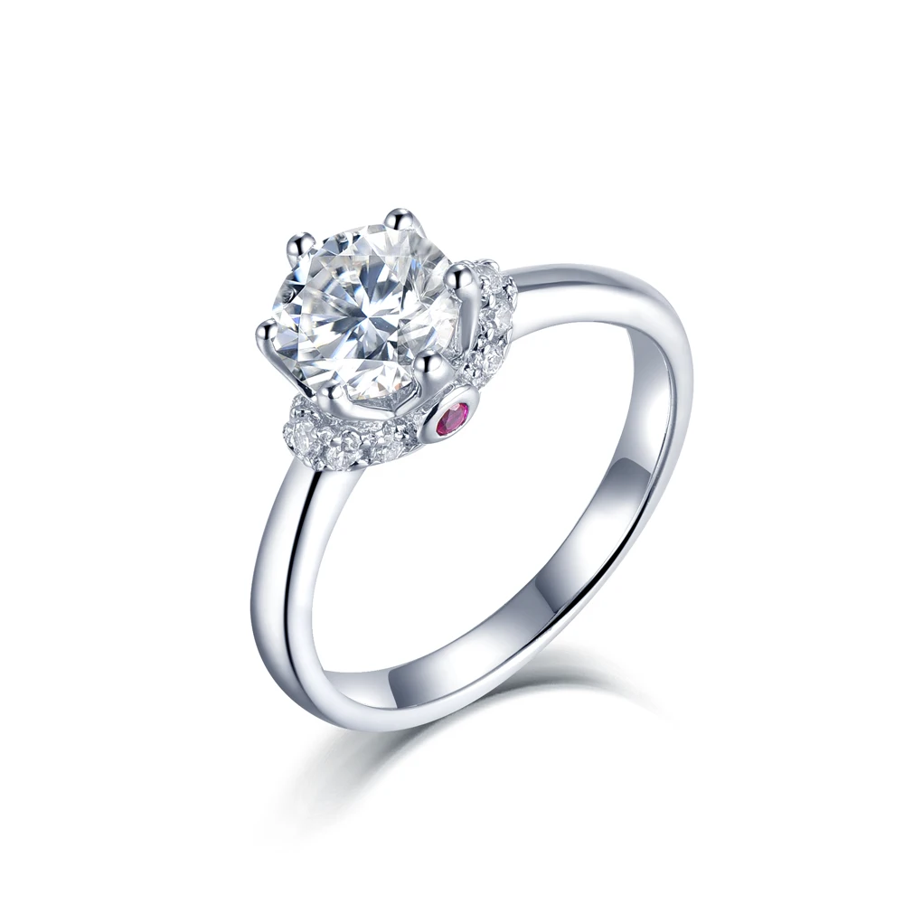 

Jewelry Factory Direct Supply 1CT Moissanite Ring Sterling Silver Moissanite Rings
