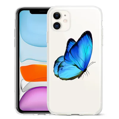 

Hand-painted Butterfly Designer Phone Case Soft Silicone Transparent Back Cover For IPhone 12 Pro Case 12 Pro Max Phone Case
