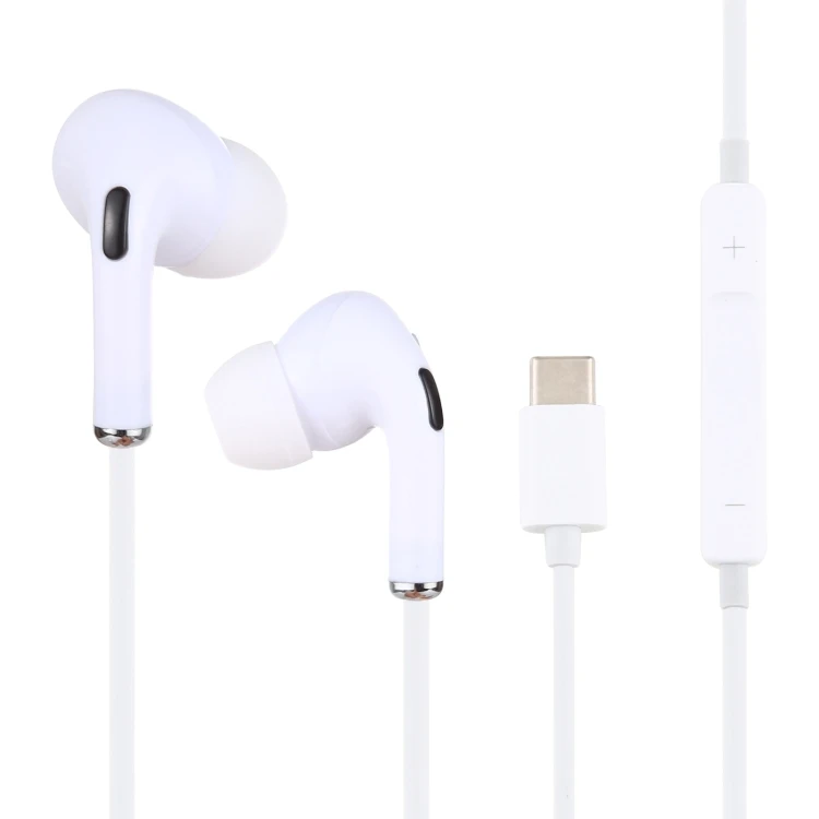 

1.2m USB-C / Type-C In-ear Wired Earphone Sports wired headphone earbuds best headphones with Microphone, White