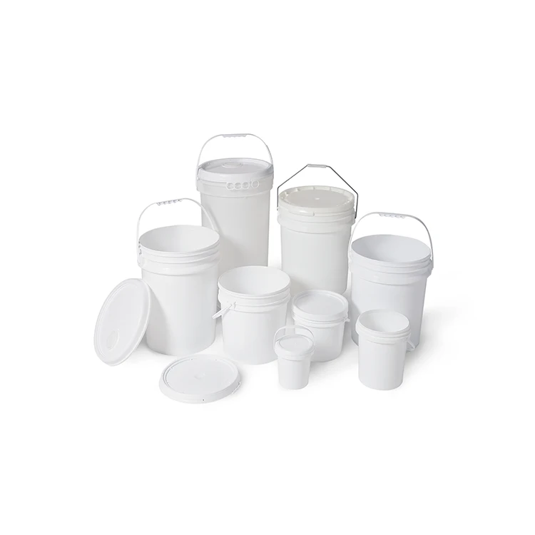 
Round White Plastic Pails Water Bucket With Handle 