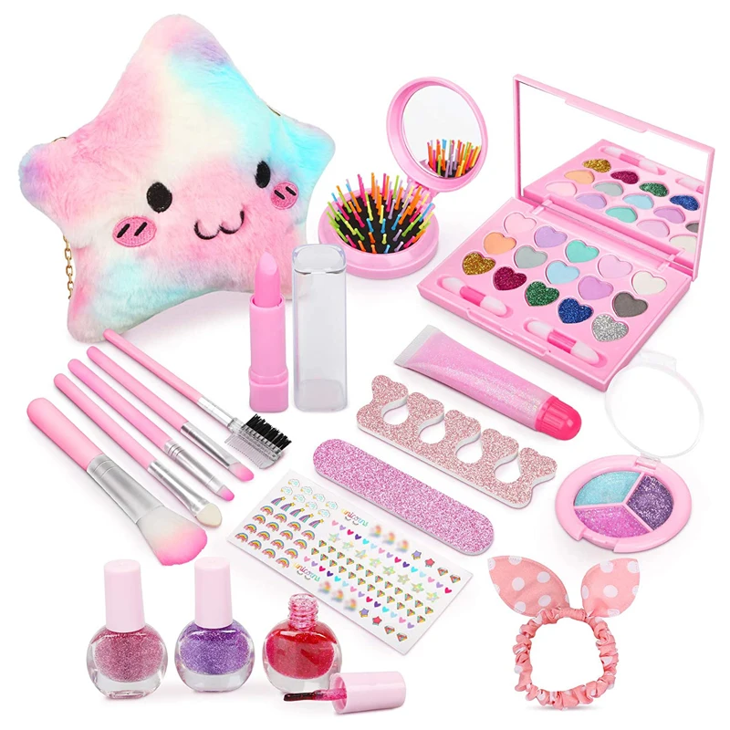 New Toys Pretend Play Makeup Kit Real Washable Kids Makeup Set For ...