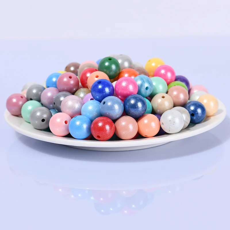 Hot Selling Food Grade 15mm Silicone Baby Teething Beads for Pacifier Keychain Bracelet Round Ball Silicone Chew Beads