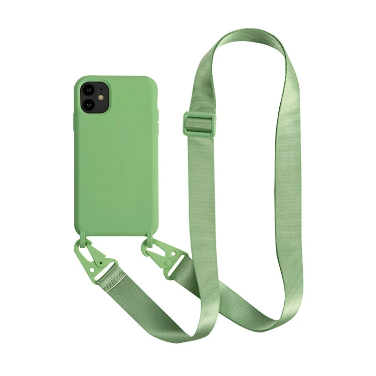 

Hanging Mobile Cover Silicon phone Case with Lanyard Neck Strap Cord Rope for iphone 12 SE 11 for samsung s10 Smart Phone
