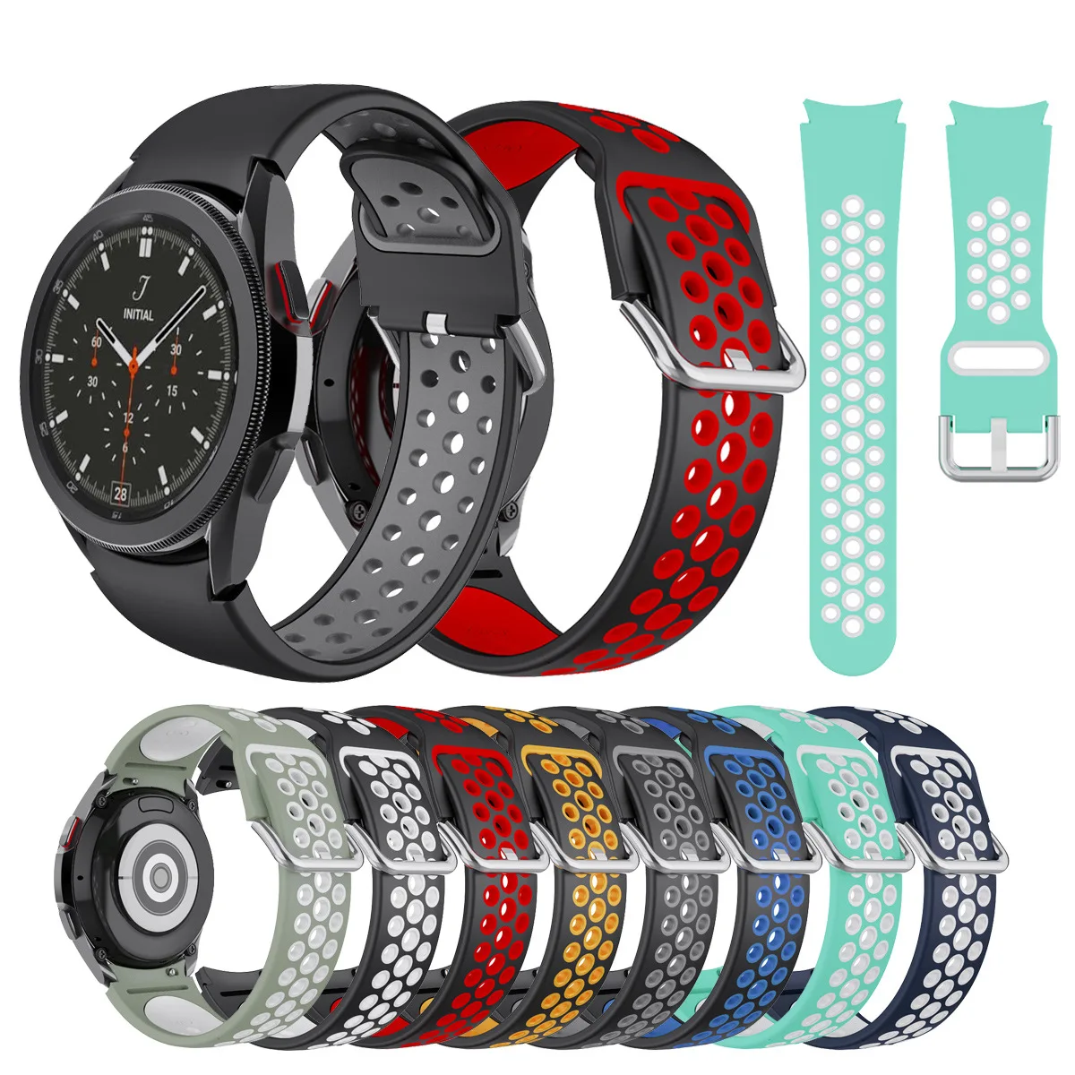 

2021 For Samsung Galaxy Watch 4 Band Sport Silicone Watch Strap Colorful Watchband Belt For Galaxy Watch 4 Classic Bracelet, 8 colors