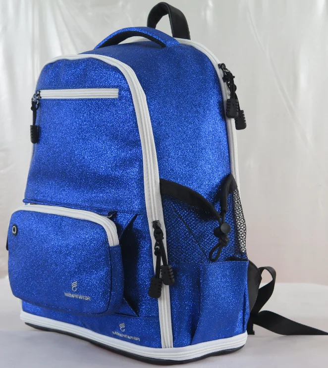 Blue Color Glitter Backpack Custom Logo Travel Backpack For ...