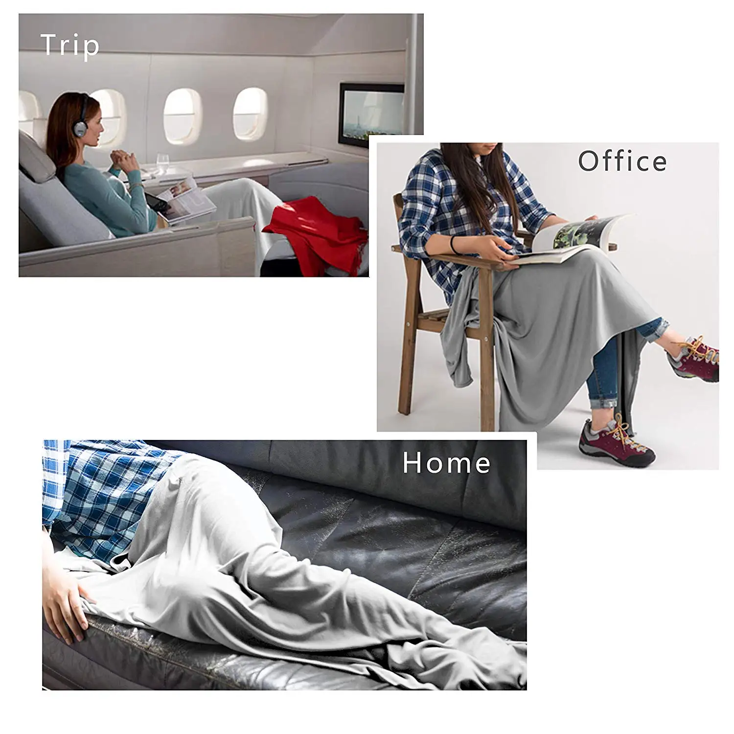Airplane Travel Blanket 2 In 1 Microplush Soft Fleece Travel Blanket