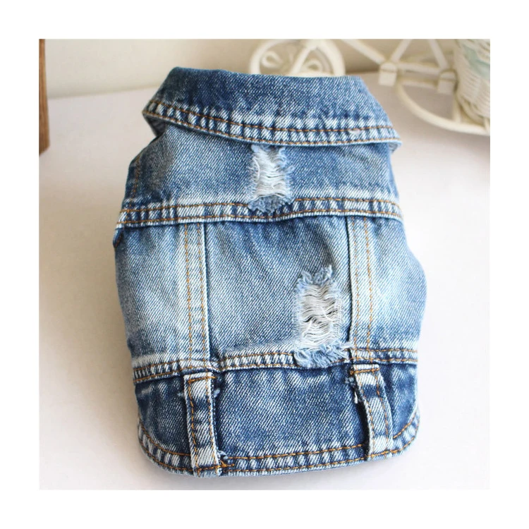 

Hot High Quality Blank Simply Dog Coat Cloth Pet Denim Jacket Dog Clothes