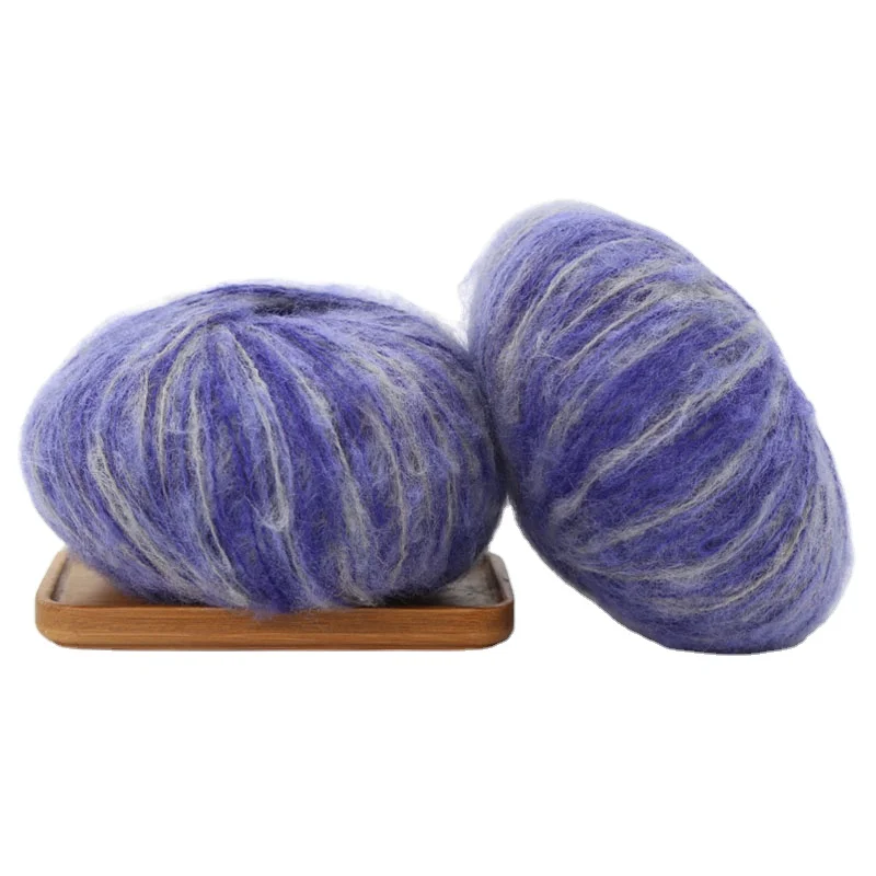 
Wholesale mixed color Fancy Mahair wool blend Acrylic yarn Hand knitting yarn 