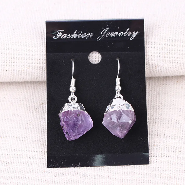 

Chinese factory raw amethyst point earring points natural stone with cheapest price