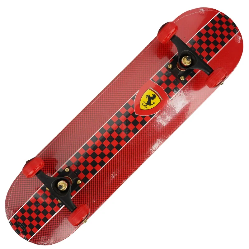 

Hot sale FERRARI medium size 31inch 9 PLY maple material double kick skateboard for sale
