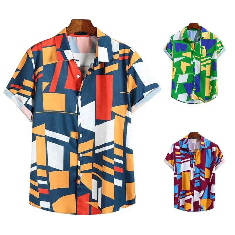 

Men's summer button up hawaiian plus size Short Sleeve designer dress shirt tuxedo printed shirts floral stylish Shirts men
