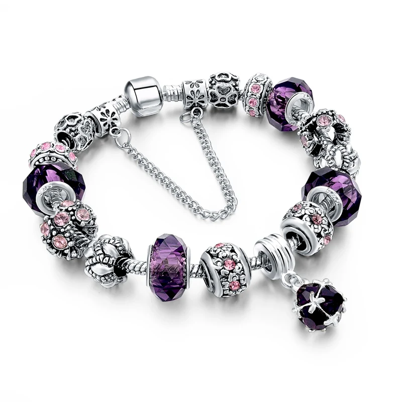 

Luxury Silver Charm Bracelet For Women With High Quality European Style bracelet, As picture