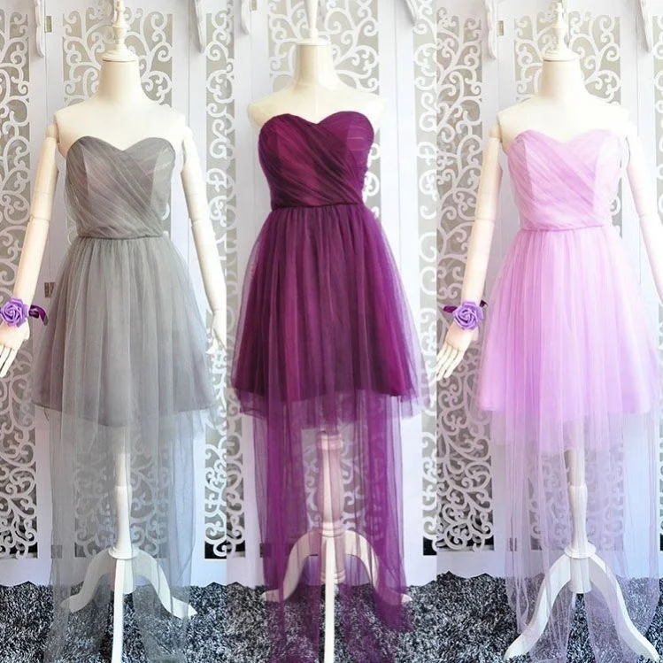 

bridesmaid dresses Multi-color multi-method straps mesh short dress bridesmaid dress for girls