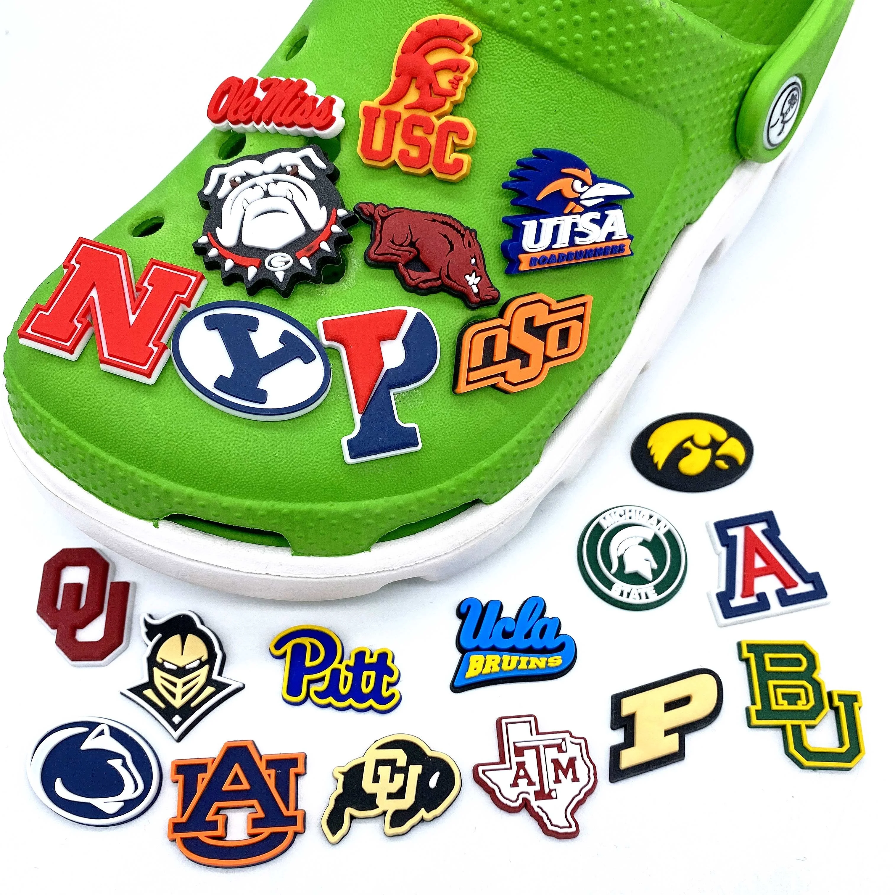 

Wholesale DIY Gift College Logo Team PVC Shoe Charms UCS Shoe Decorations for Clog Charm, Picture