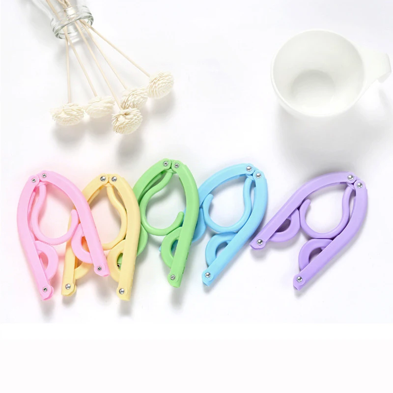 

China Wholesale Clothes Travel Folding Clothes Hook Hanger Organiser, Green,pink,blue