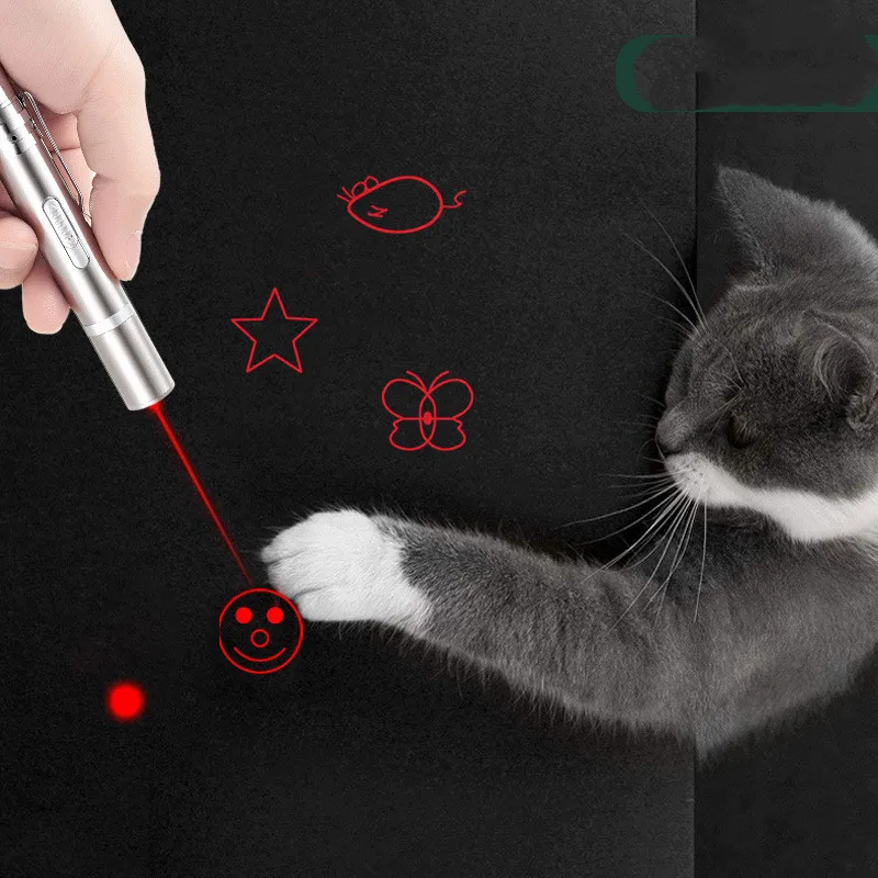 

Wholesale 3 in 1 Stainless Steel Laser Dot Pointer Chaser Pen USB Cat LED Pointer Cat Laser Pointer