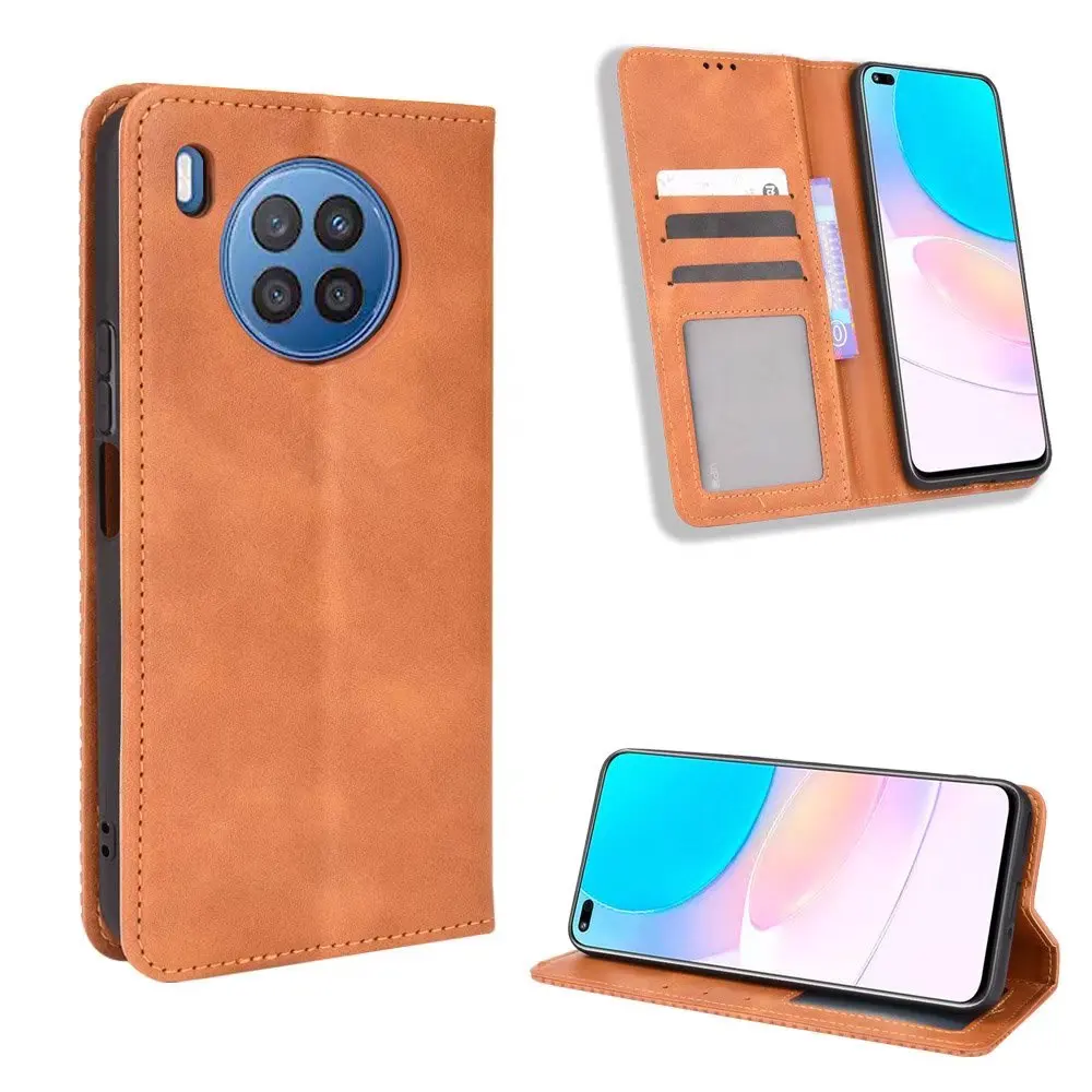 

Retro Flip Wallet Leather Case Cover For HUAWEI NOVA 8i, As pictures