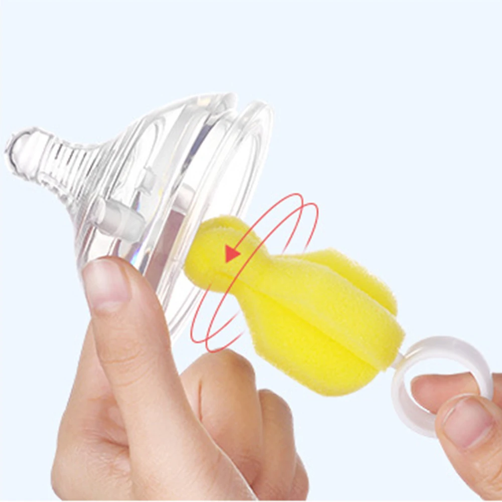 

6 Pieces/set Milk Bottle Brush Set Baby Feeder Brush Rotating Head Baby Feeder Nipple Brush