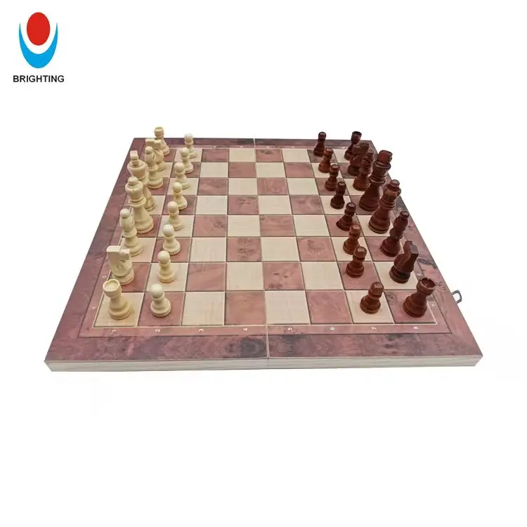 

High Quality Wooden Folded International Chess Game Set Including Backgammon, wooden chess, wooden checkers