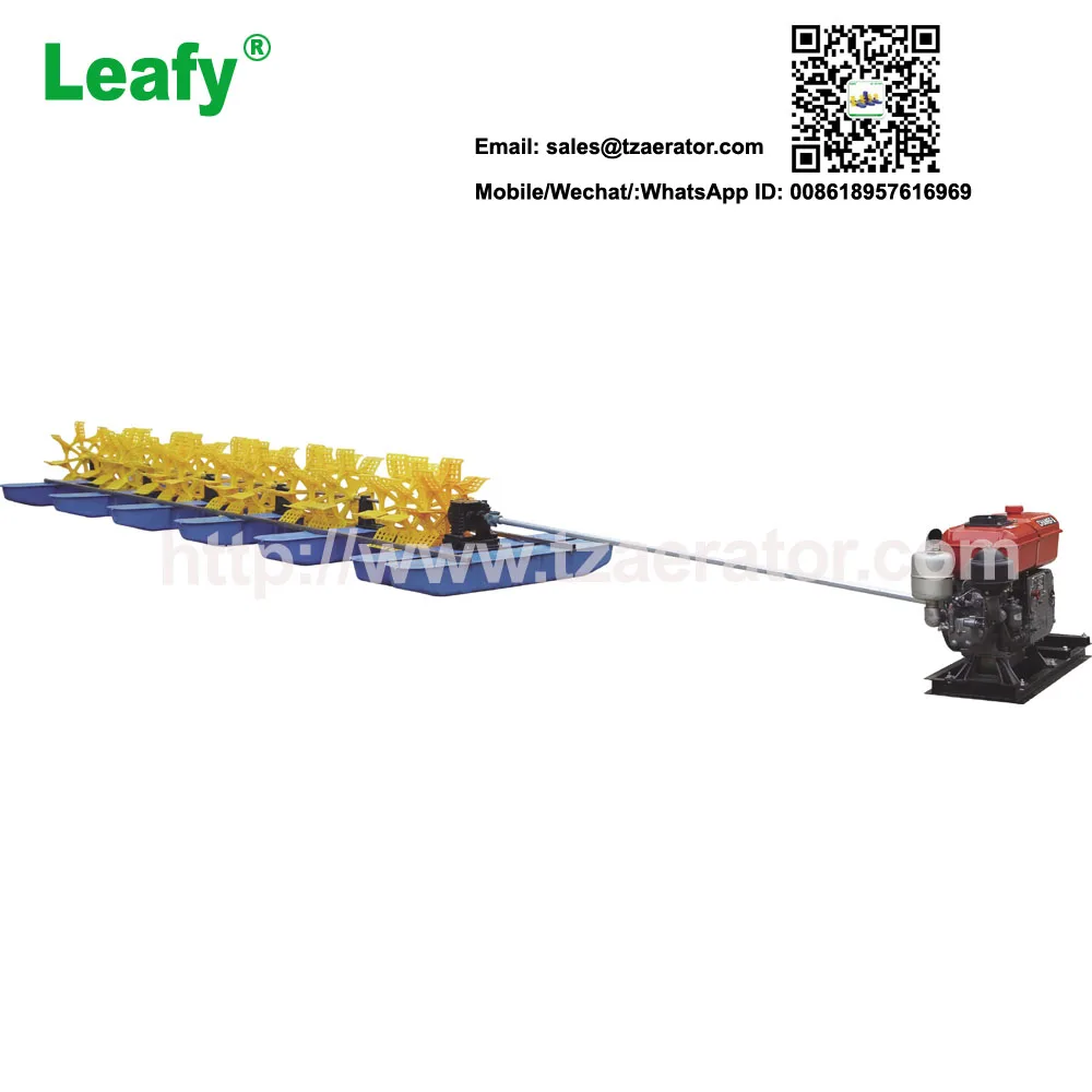 
Factory directly sales price fish shrimp farm pond diesel engine 16 impeller long arm paddle wheel aerator 