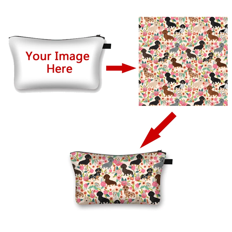 

Customized Print 3D Makeup Bag for Women Ladies Fashion Cosmetic Bag Large Capacity Cosmetic case Girl Makeup Pocket