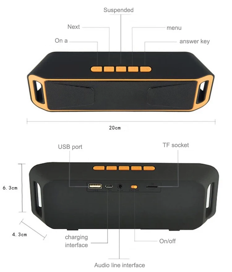 Bluetooth Speaker Outdoor Subwoofer Bass Column Box Loudspe