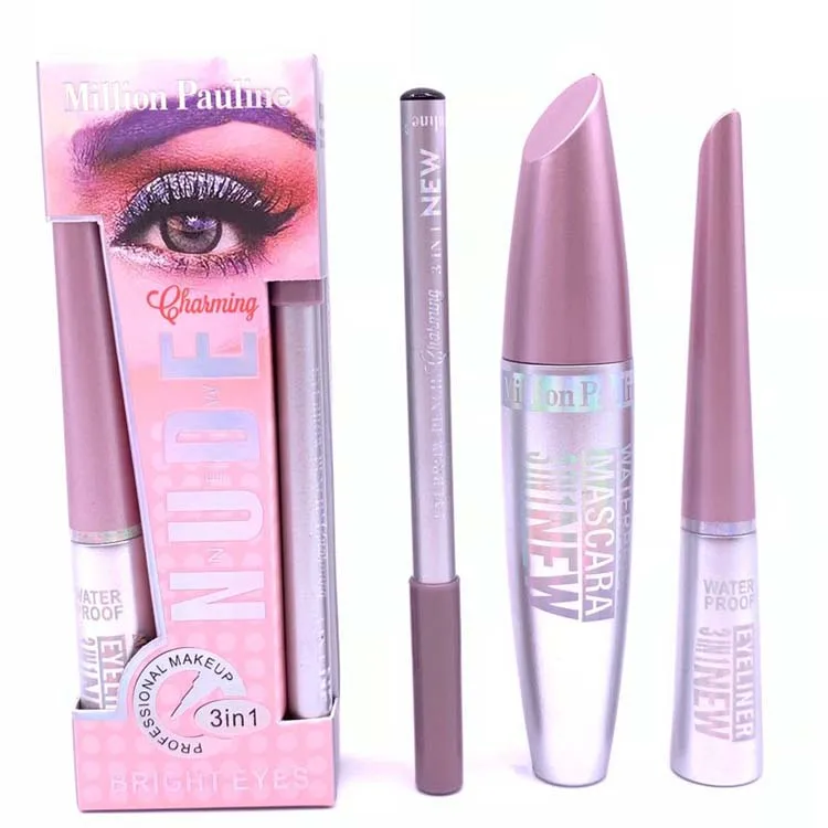 

Wholesale Waterproof Mascara & Eyeliner & Eyebrow pen 3in 1Curl Lengthen Eyelash Extension Enhancer Quick Dry Eyeliner