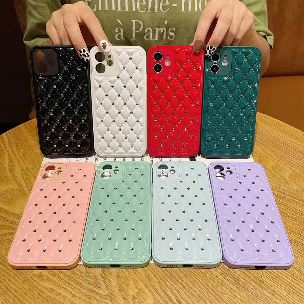 

Luxury leather phone case with diamond jewelry leather soft phone case, Color