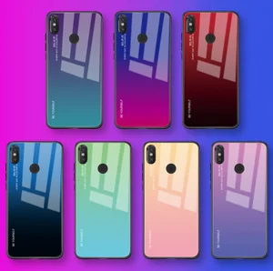 Newest Gradient Aurora Glass Phone Shell Case For Xiaomi Mi A1 Tempered Glass Cover Case for Xiaomi Mi A1