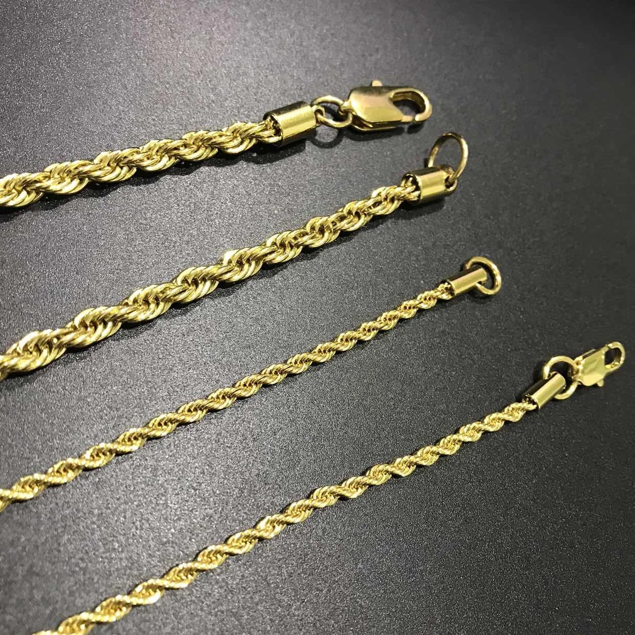 

Hot Selling Hip-Hop Stainless Steel Rope Chain Fashion Men And Women Jewelry