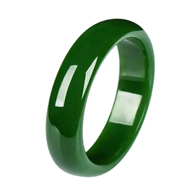 

Simple Trendy China Style Jade Bangles For Women Green Natural Hotan Jasper Handmade Jade Bangles