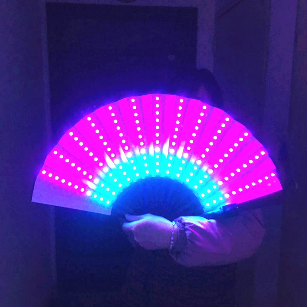 

Full Color LED Fan Stage Performance Dancing Lights Fans Over 350 Modes Microlights Infinite Colors Rave Club EDM Music Party, White
