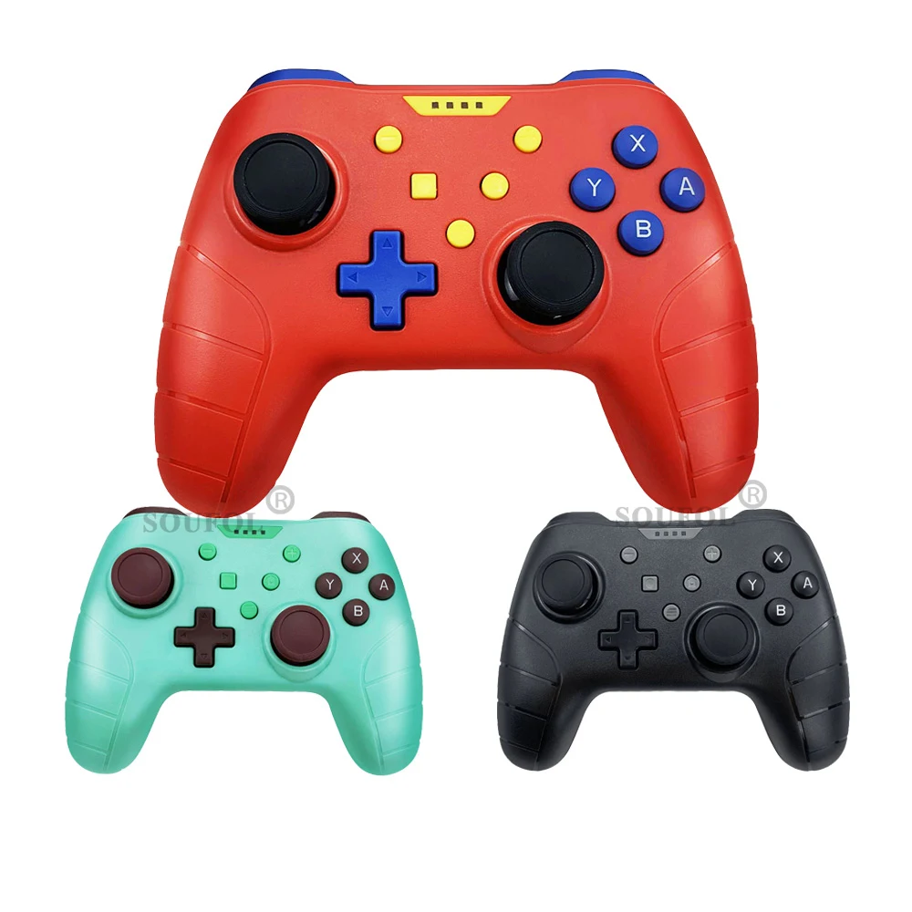 

New For Nintend Switch Pro Wireless Controller With NFC Function Support For Amibo Role Sensing Wake up Gamepad, Green red black