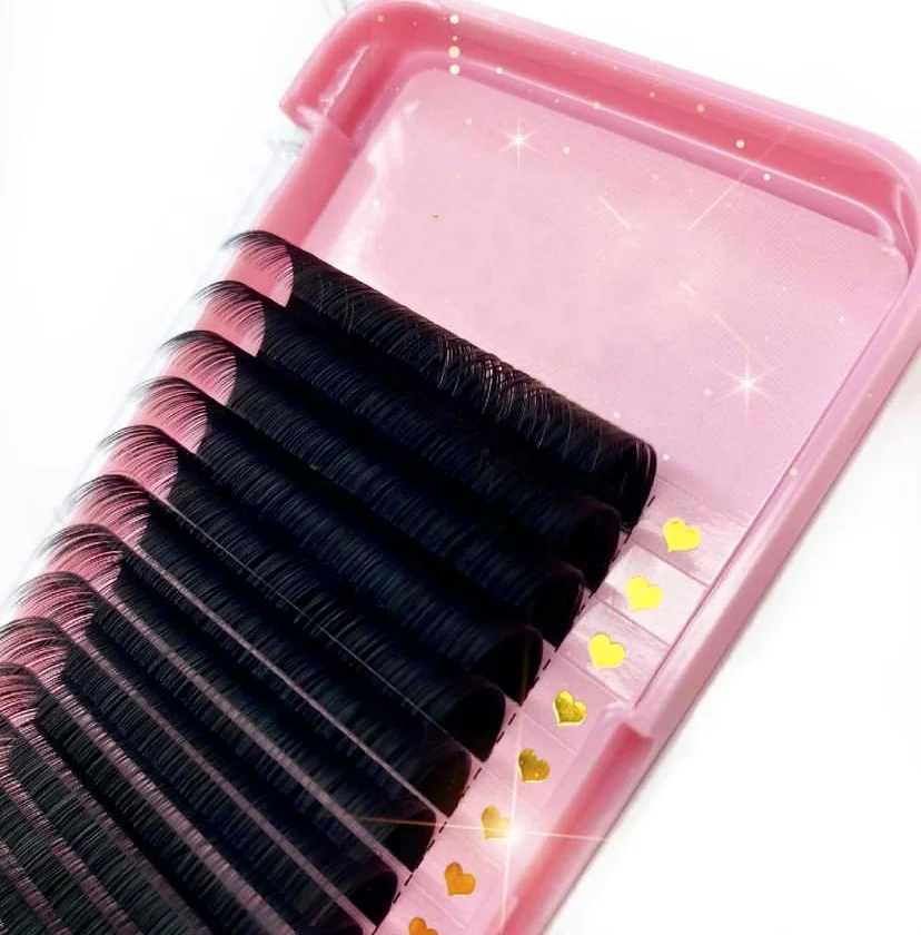 

Private Label Lash Supplies Silk Lash Extension Tray Easy Blooming Fans Matte /Shiny Volume Eyelash Extension Professional, Black/matte black