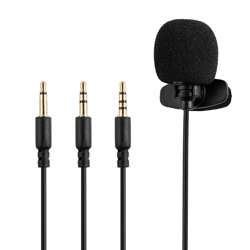 

Wings 3.5mm Smartphone Karaoke Lavalier Microphone Mini Design Windproof Foam Teaching Speach Microphone, Black