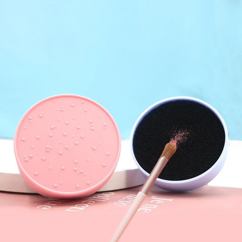 

2 IN 1 Silicone Makeup Brush Cleaner Wholesale Makeup Brush Color Removal Cleaner Sponge Removes, Picture or can custom