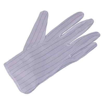 

Anti static gloves double-sided five finger striped electrostatic gloves white dust-free industrial latex gloves