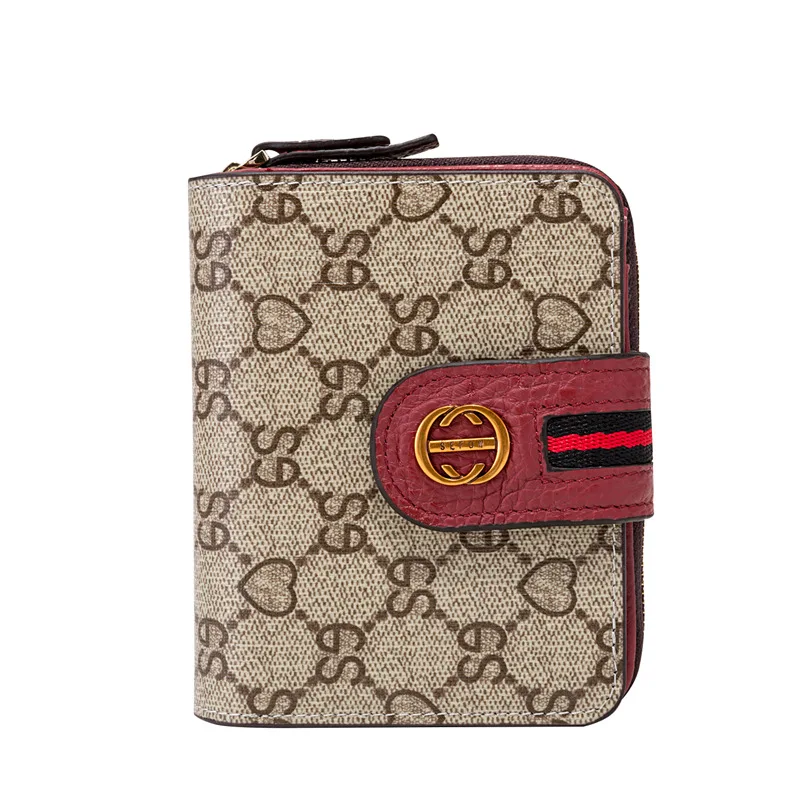 

Fashion organ multi-card-slot wallet buckle printed wallet short women's wallet