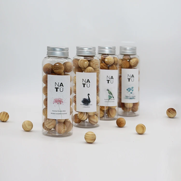 

scented wooden balls in PET bottle