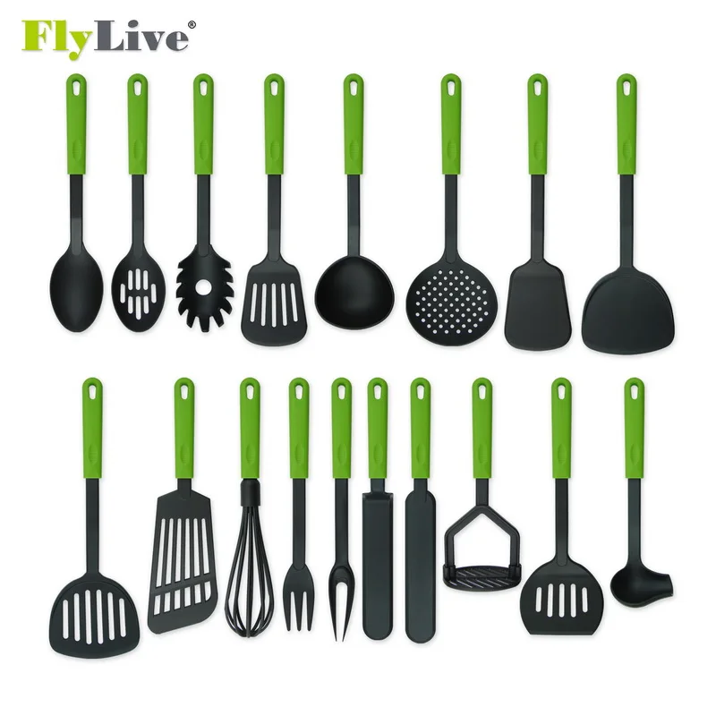 
Wholesale Non-stick PP Handle Kitchen Utensils Colourful Nylon Home Cooking Tools Set Of 6 Pieces 
