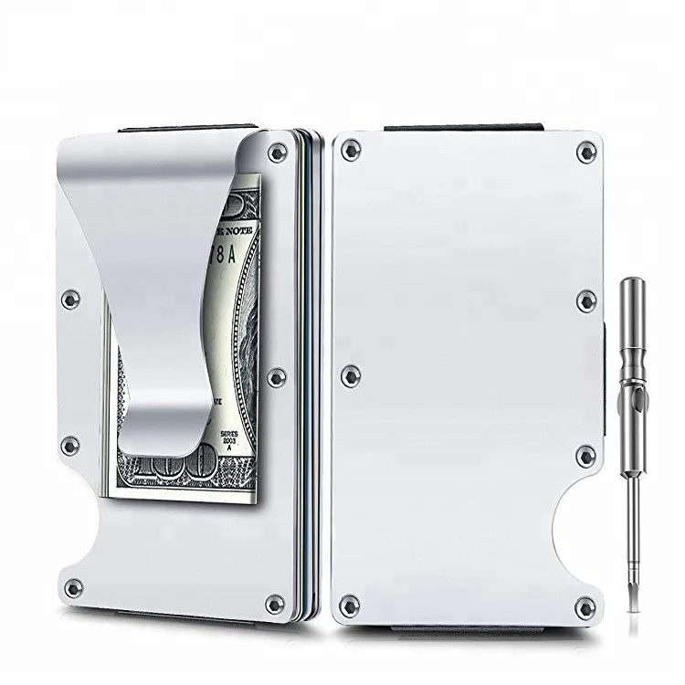 

Manufacture wholesale cheap hot sell large anti scan aluminum wallet bin card holder, As per picture, accept custom