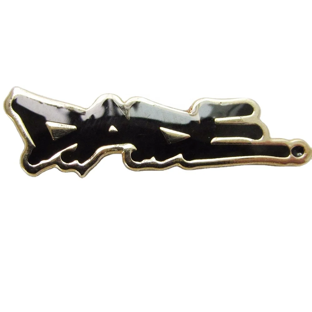 

Wholesale Custom soft enamel zinc alloy company logo brooch with epoxy made in China lapel pin, Black color