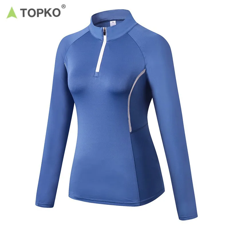 

TOPKO OEM custom women fitness wear high quality solid top seamless hoodie sports wear