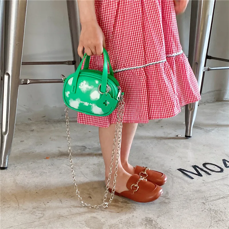 

small spray picture Korean color children girls hand-held single shoulder diagonal snack small square bag women's bag