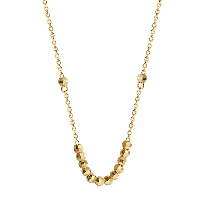 

Shangjie OEM Light Luxury Retro Round Bead Necklace copper couples necklace pair for women gold plated necklaces
